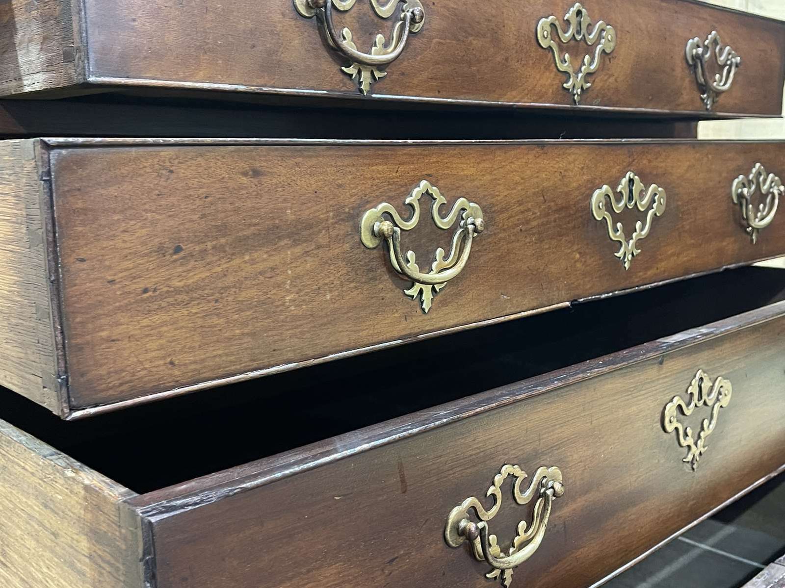 19th Century Georgian English Donkey Back Secretary In Mahogany And Oak photo vintage