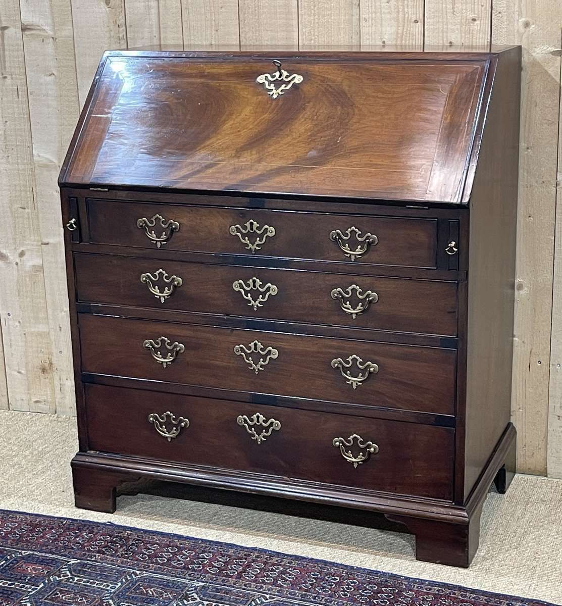photo buy 19th Century Georgian English Donkey Back Secretary In Mahogany And Oak