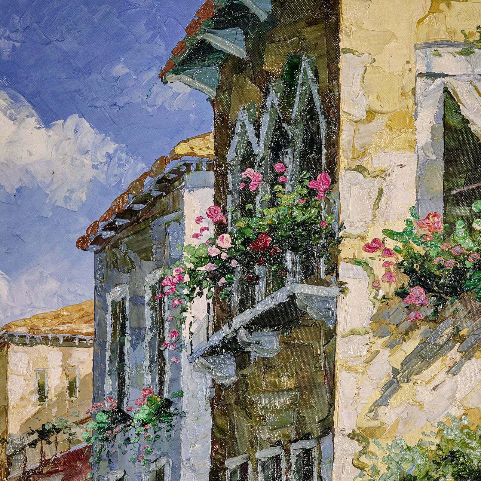 Large Vintage Oil On Canvas, Venice, Passage To San Marco, Painting, Framed Art photo vinterior