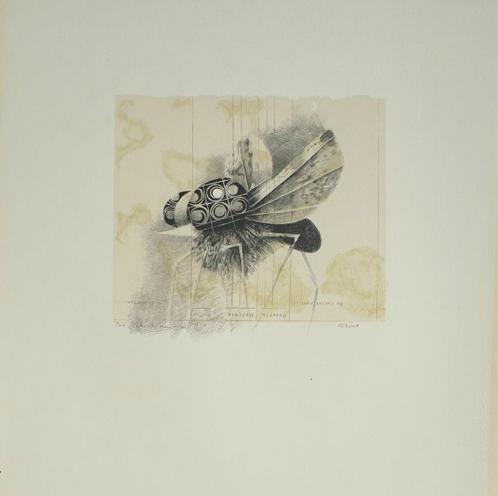 Andres Segovia   Lithograph Signed Litografia Firmada La Mouche Mosca