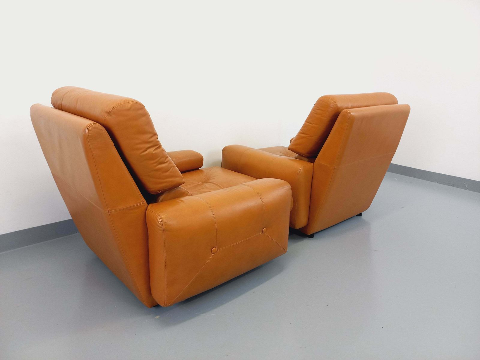 2 Camel Leather Lounge Chair, 1960s photo 1298.0