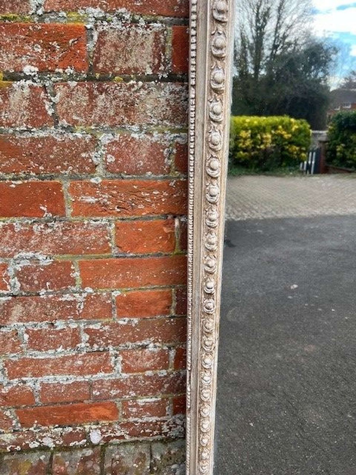 A Wonderful Large Antique English 19th C Arched Top Painted Mirror. photo for sale