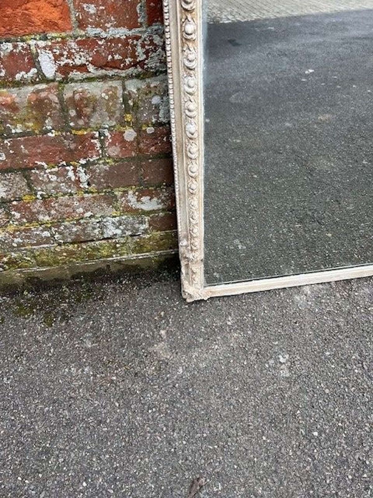 A Wonderful Large Antique English 19th C Arched Top Painted Mirror. photo vinterior