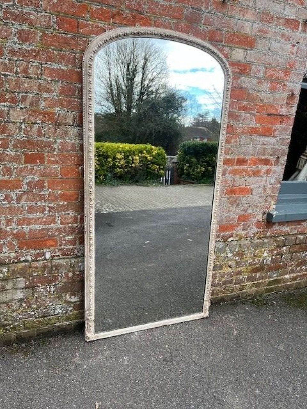 A Wonderful Large Antique English 19th C Arched Top Painted Mirror. photo buy