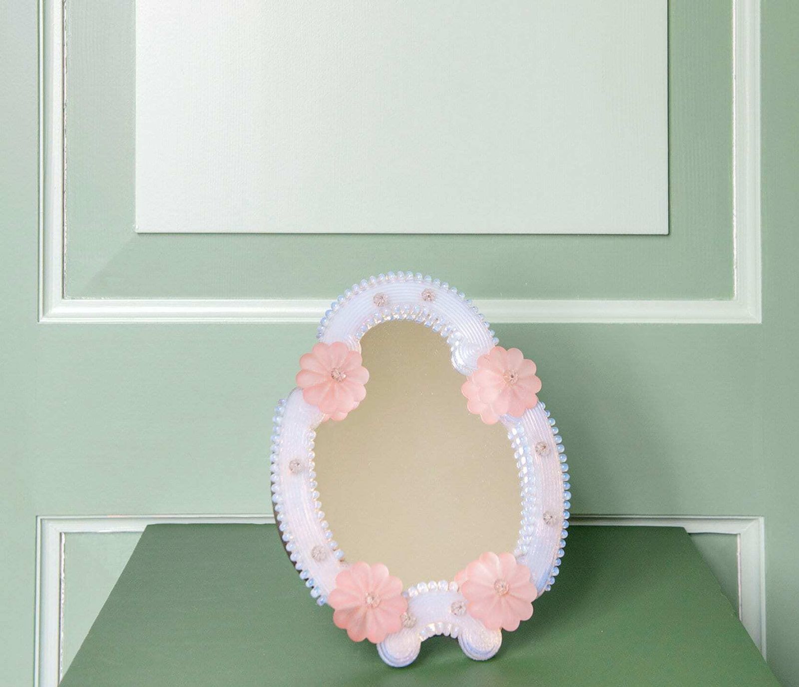 Murano Glass Table Mirror, Old Venetian Vanity Mirror, Decorative Standing Mirror, Ornate Floral Wall Mirror, Baroque Mirror, Made In Italy