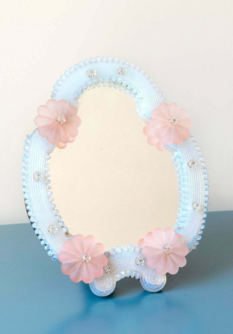 Murano Glass Table Mirror, Old Venetian Vanity Mirror, Decorative Standing Mirror, Ornate Floral Wall Mirror, Baroque Mirror, Made In Italy photo 360.0