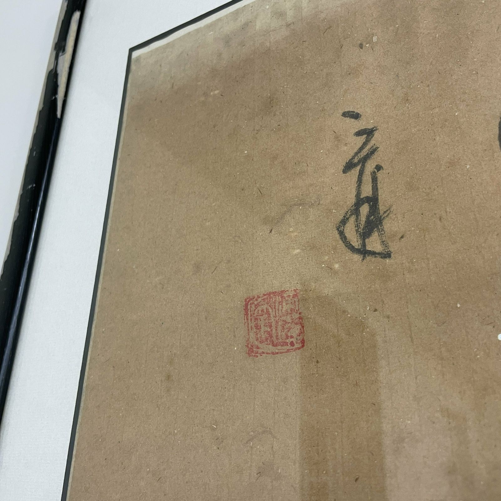 photo furniture Antique Large Japanese Oriental Art Hand Painted Symbols 100x58.5cm Picture Wood Black Frame Framed Gold Original Art Work Rectangle