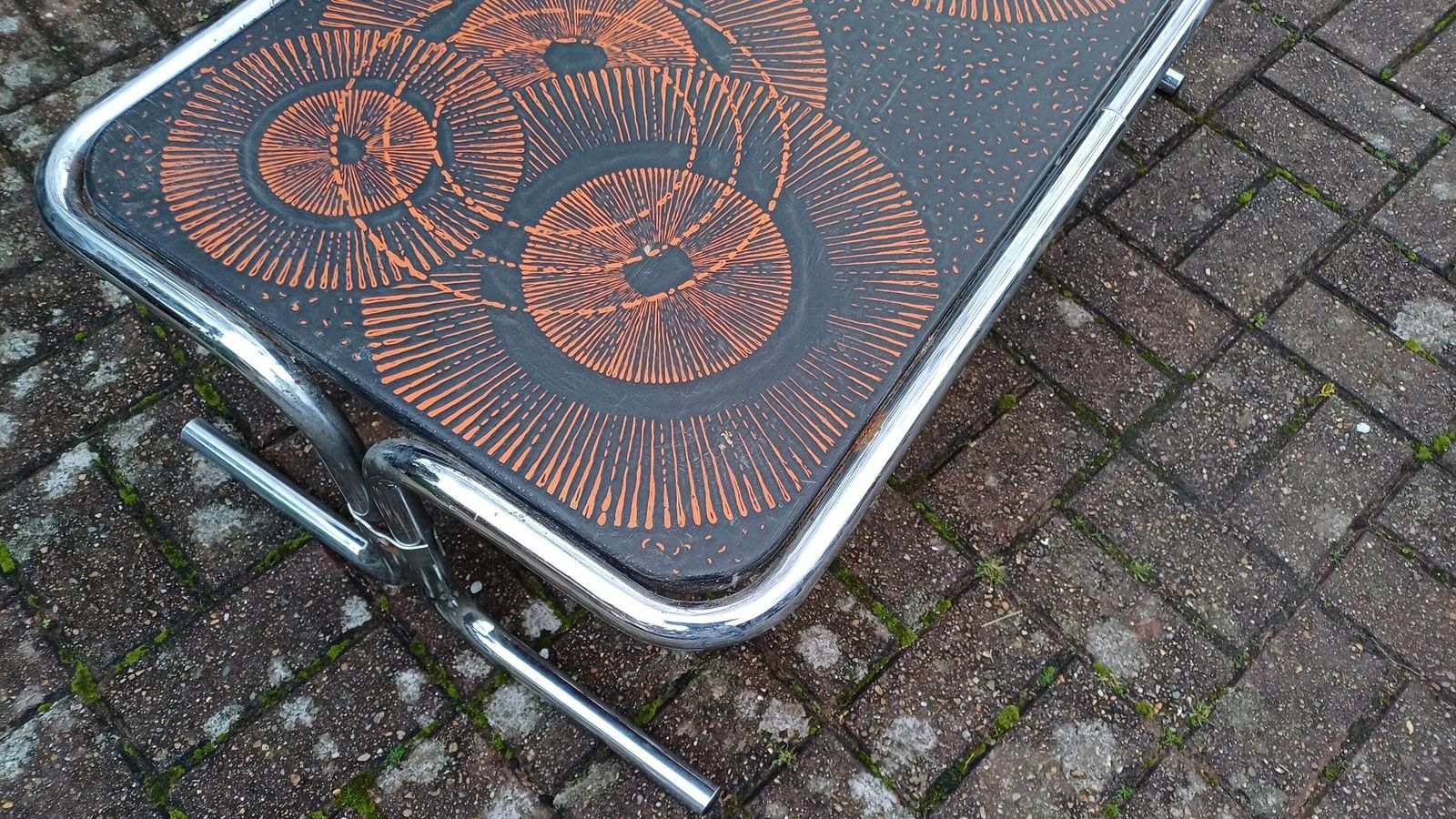 Wow! Zany Superb Vintage Retro 70's Chrome Coffee Table. photo for sale