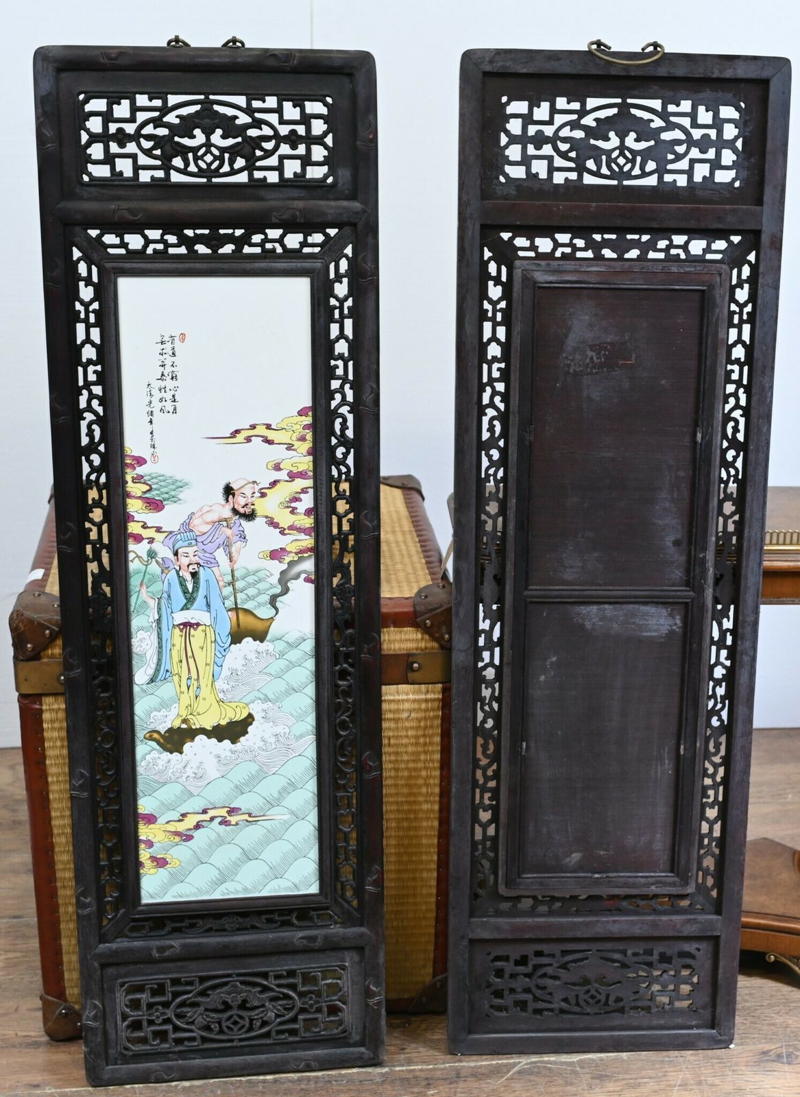photo furniture Set Chinese Porcelain Plaques Painted Screens Famille Rose