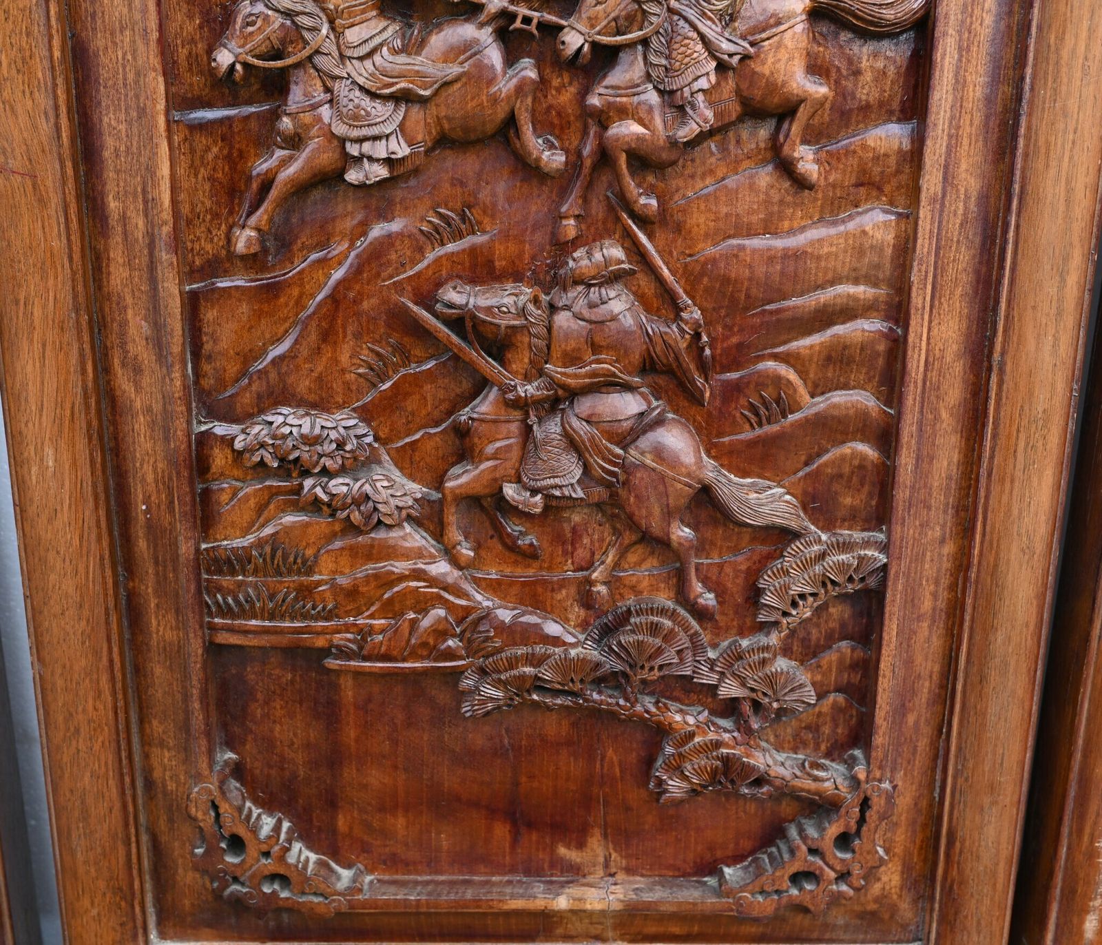 photo furniture Set Chinese Carved Panels Screen Room Divider 1880