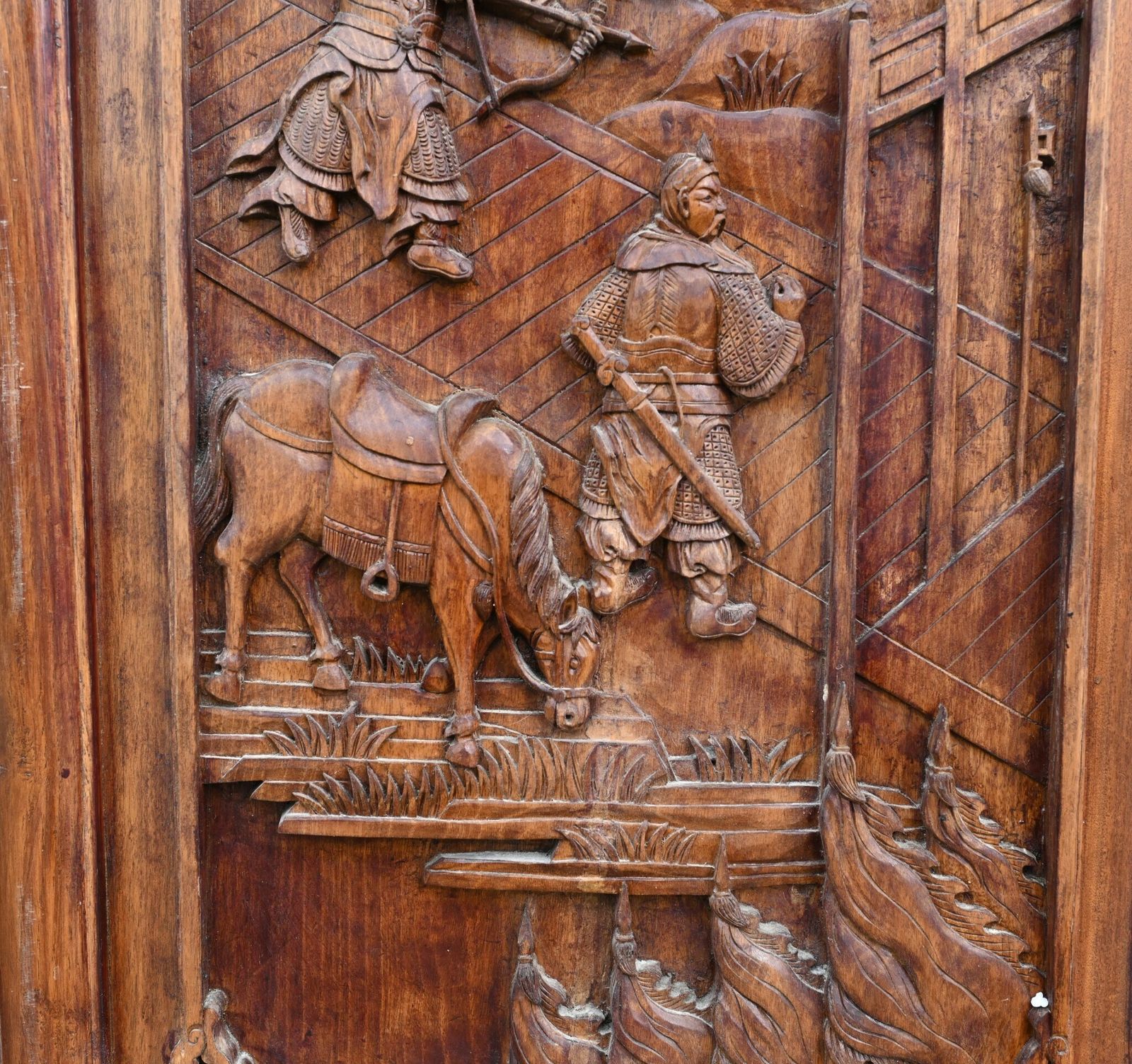 photo vintage Set Chinese Carved Panels Screen Room Divider 1880
