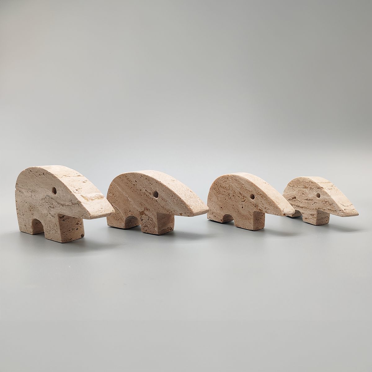 Big Travertine Anteater Sculptures By Enzo Mari For F.Lli Mannelli   Set Of 4 1970s photo 359.0