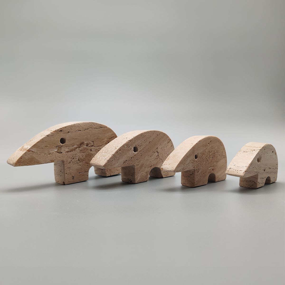 Big Travertine Anteater Sculptures By Enzo Mari For F.Lli Mannelli   Set Of 4 1970s photo vinterior