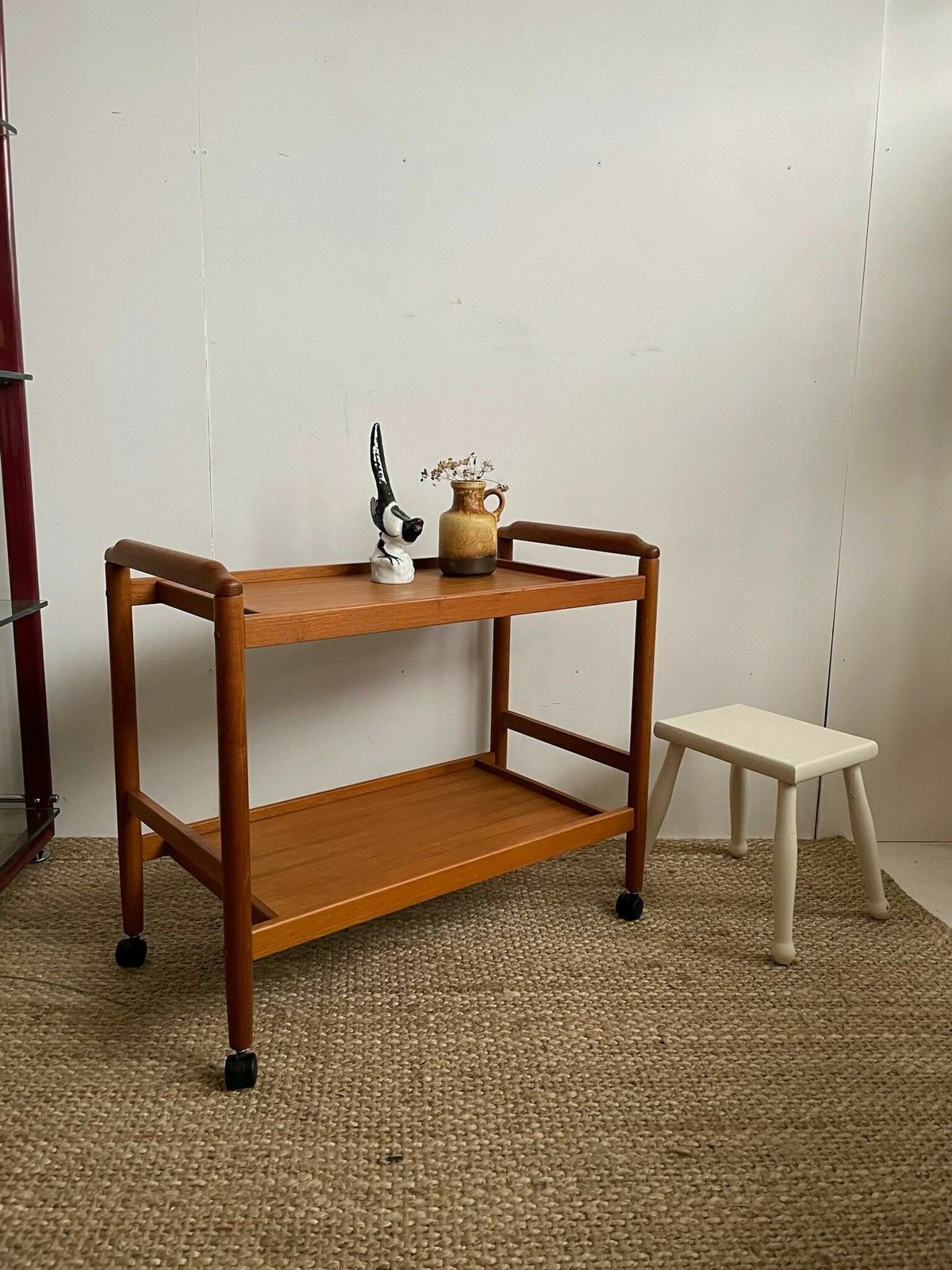 Stunning 1960/70s Teak Hostess Trolley Danish Modern Era With Wheels photo furniture