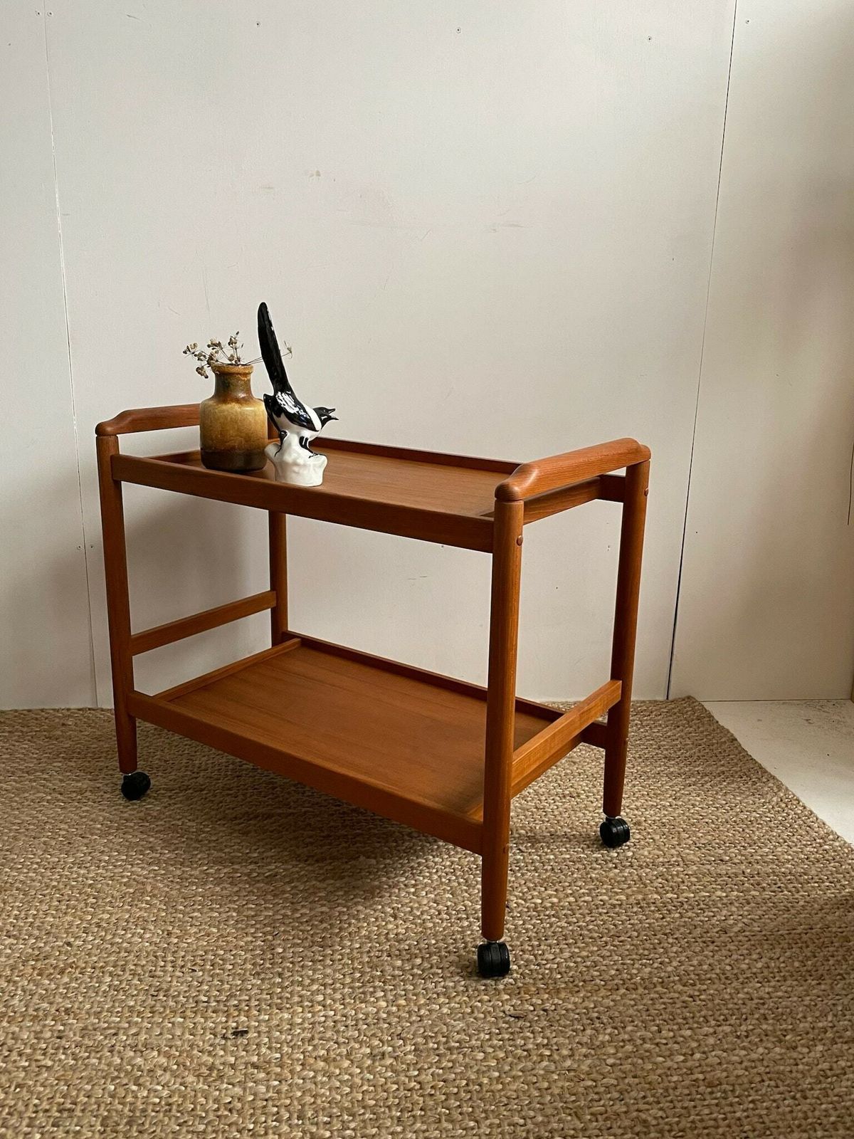 Stunning 1960/70s Teak Hostess Trolley Danish Modern Era With Wheels photo for sale