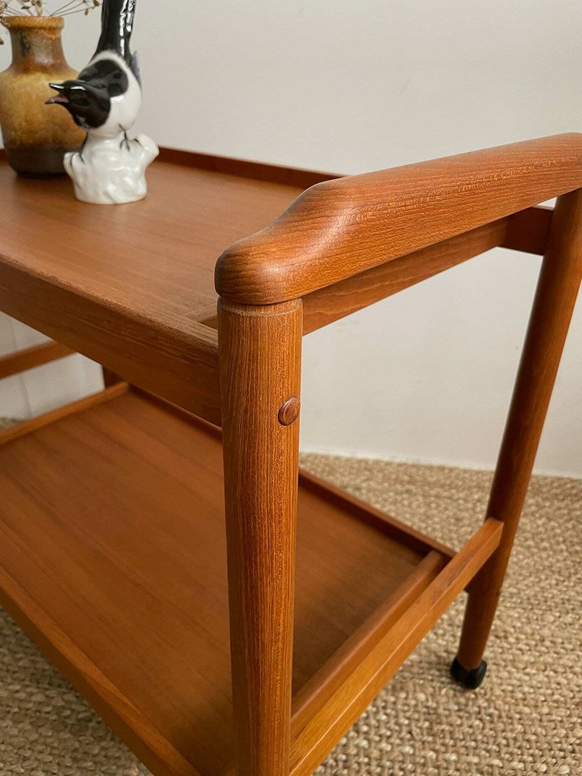 photo for sale Stunning 1960/70s Teak Hostess Trolley Danish Modern Era With Wheels