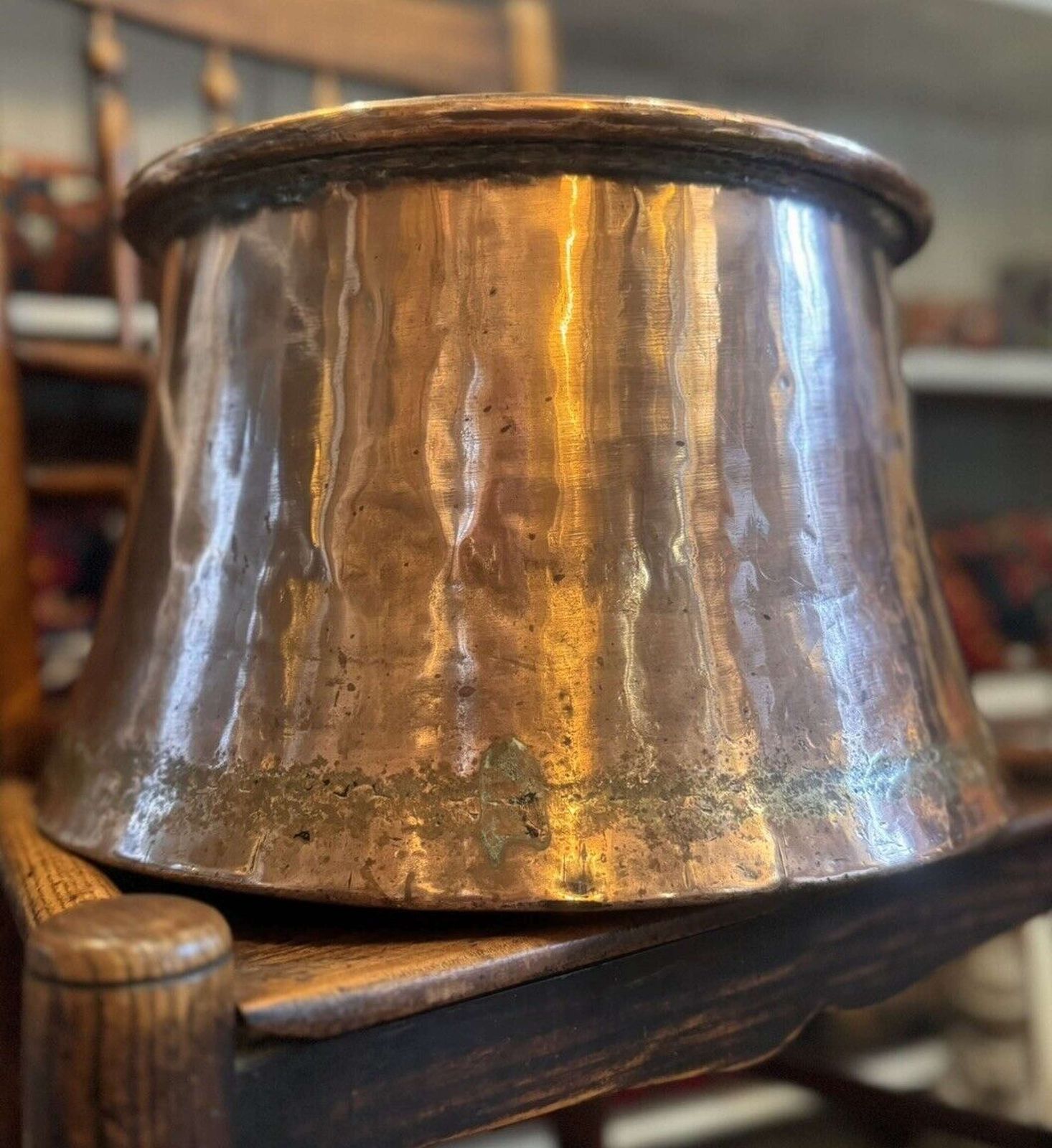 Antique Copper Cauldron/ Jardiniere 19th Century photo furniture