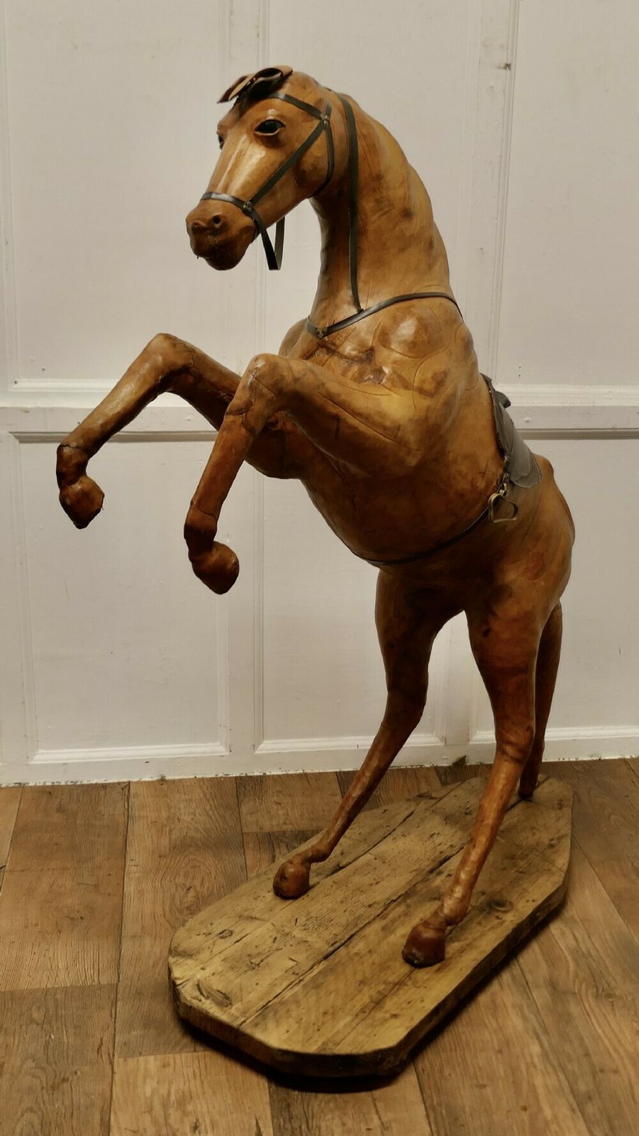 Life Size Arts And Crafts Leather Model Of A Horse