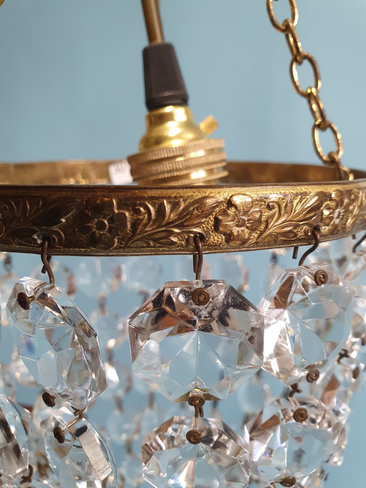 Early 20th Century Small Pair Of Bag Chandelier photo 380.0