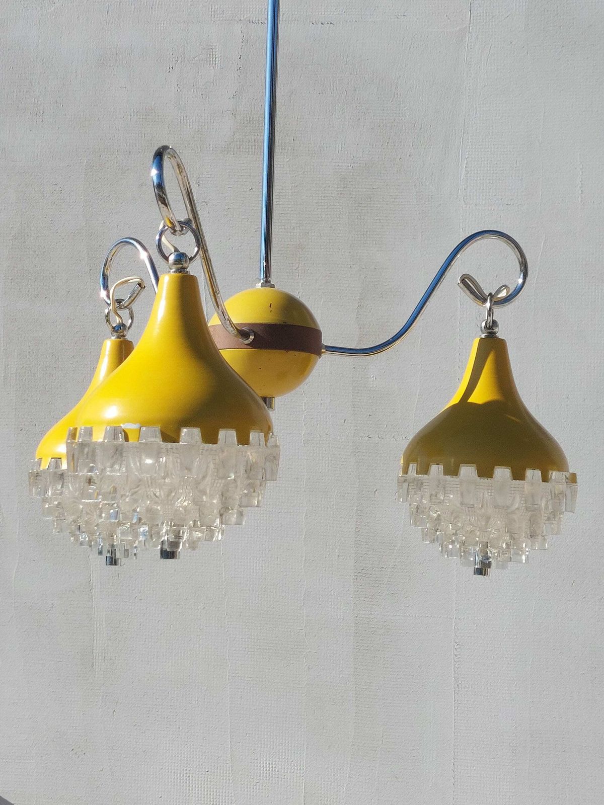 Retro Pendant Lamp /Retro Ceiling Light/Space Age Pendant Lamp/Space Age Chandelier/Mcm Pendant Lamp/Vintage Chandelier/Pineapple Shape/70's photo for sale