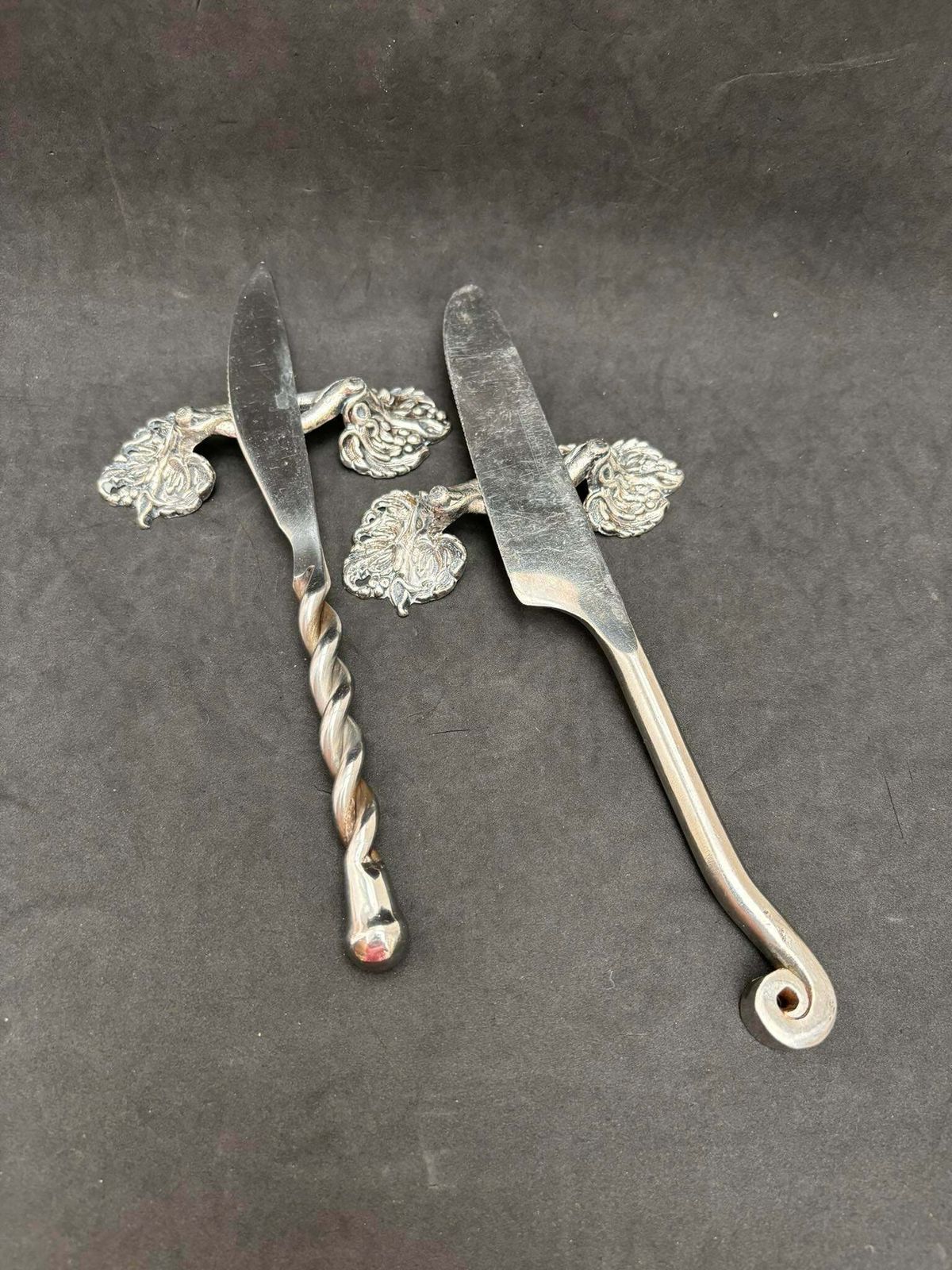 Knife Rests For Table Cutlery Holders Antique French Silver Plated Metal Dinner Table Holiday Elegant Set Of 2 Gift For Couple photo Home Decor