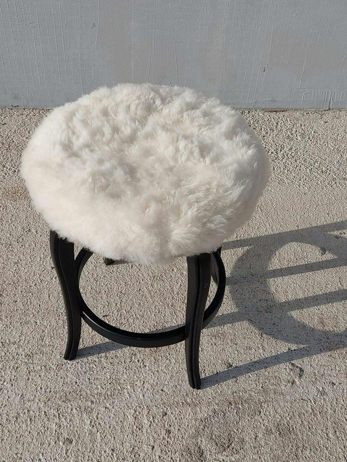 Thonet Style Stool /Thonet Style Sheepskin Chair /Mcm Stool Sheepskin Stool/ Unique Stool,Chair / Sheepskin Stool/Mcm Home/Mcm Interior/80's photo vintage