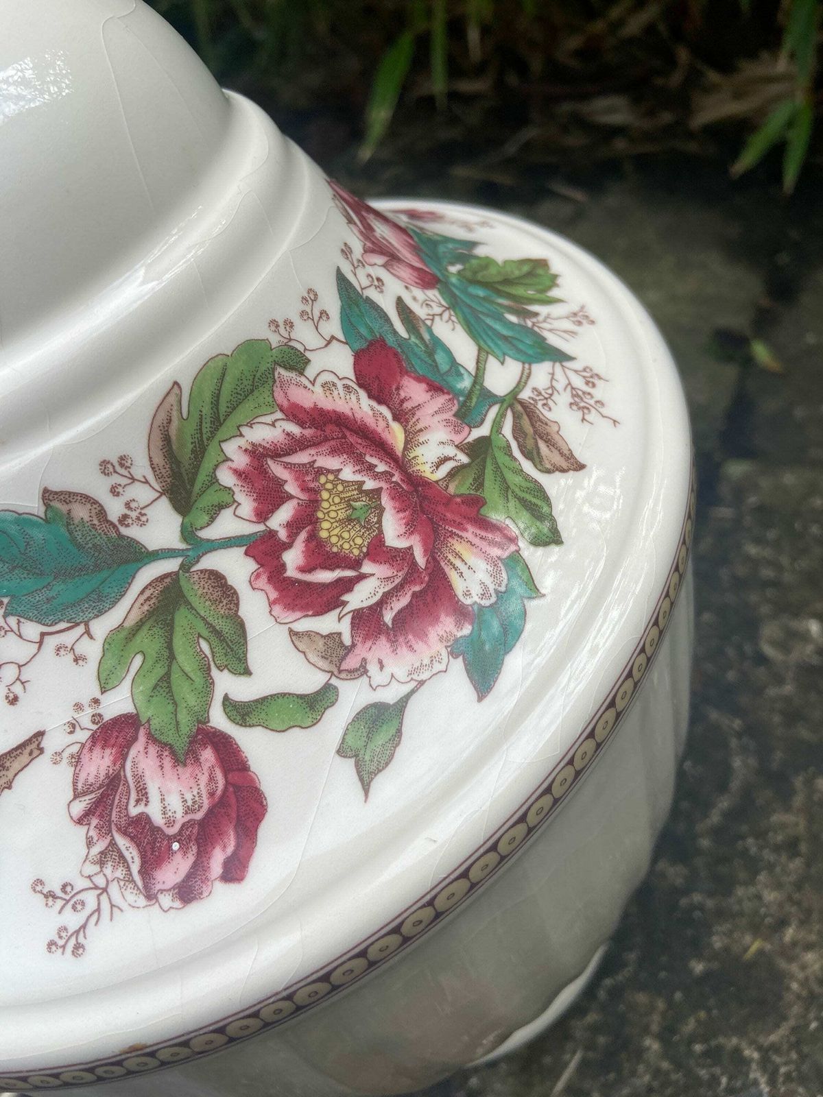 1920s Floral China Urn Style Lamp With Floral Transfers, Excellent Condition, Working Order, Large Size photo buy