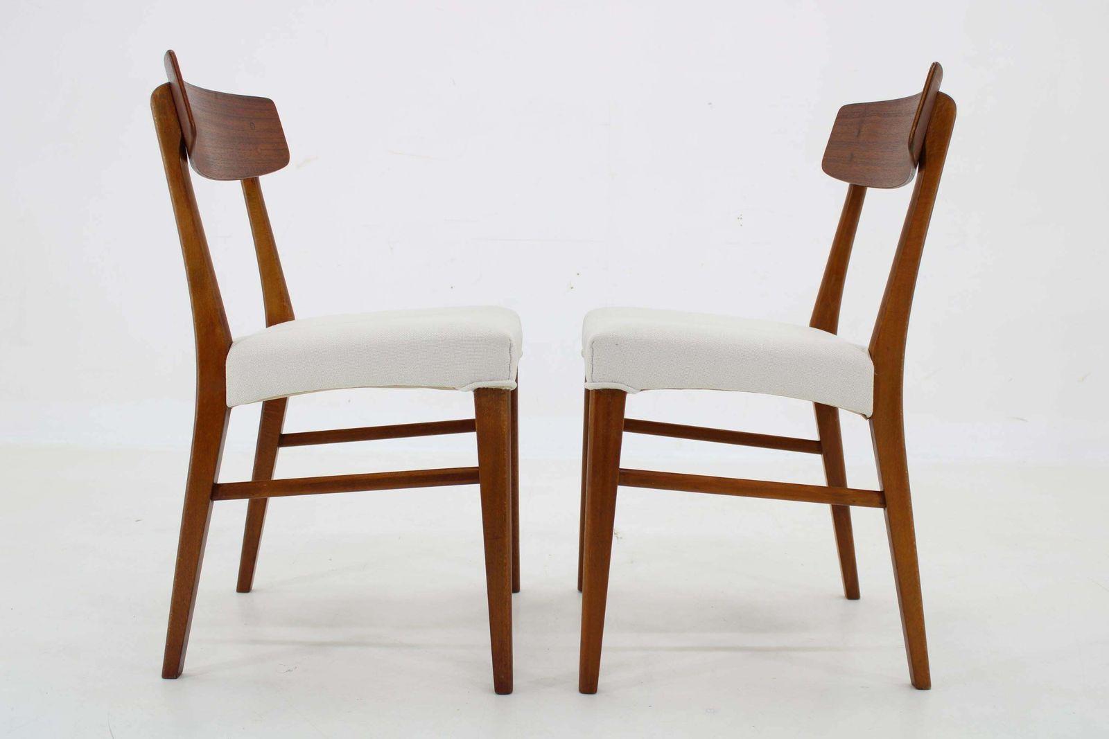 482.0 1960s Pair Of Danish Teak Chairs, Restored photo