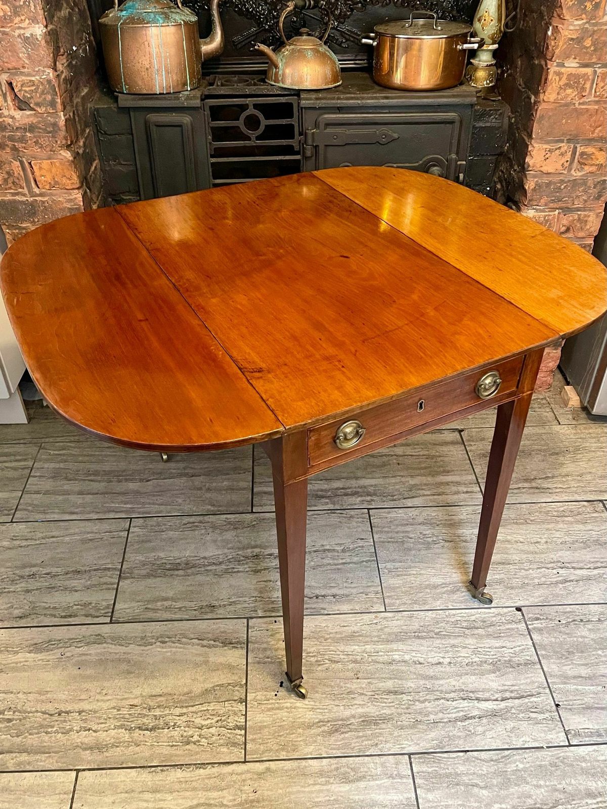 Antique George III Mahogany Inlaid Pembroke Table photo 800.0