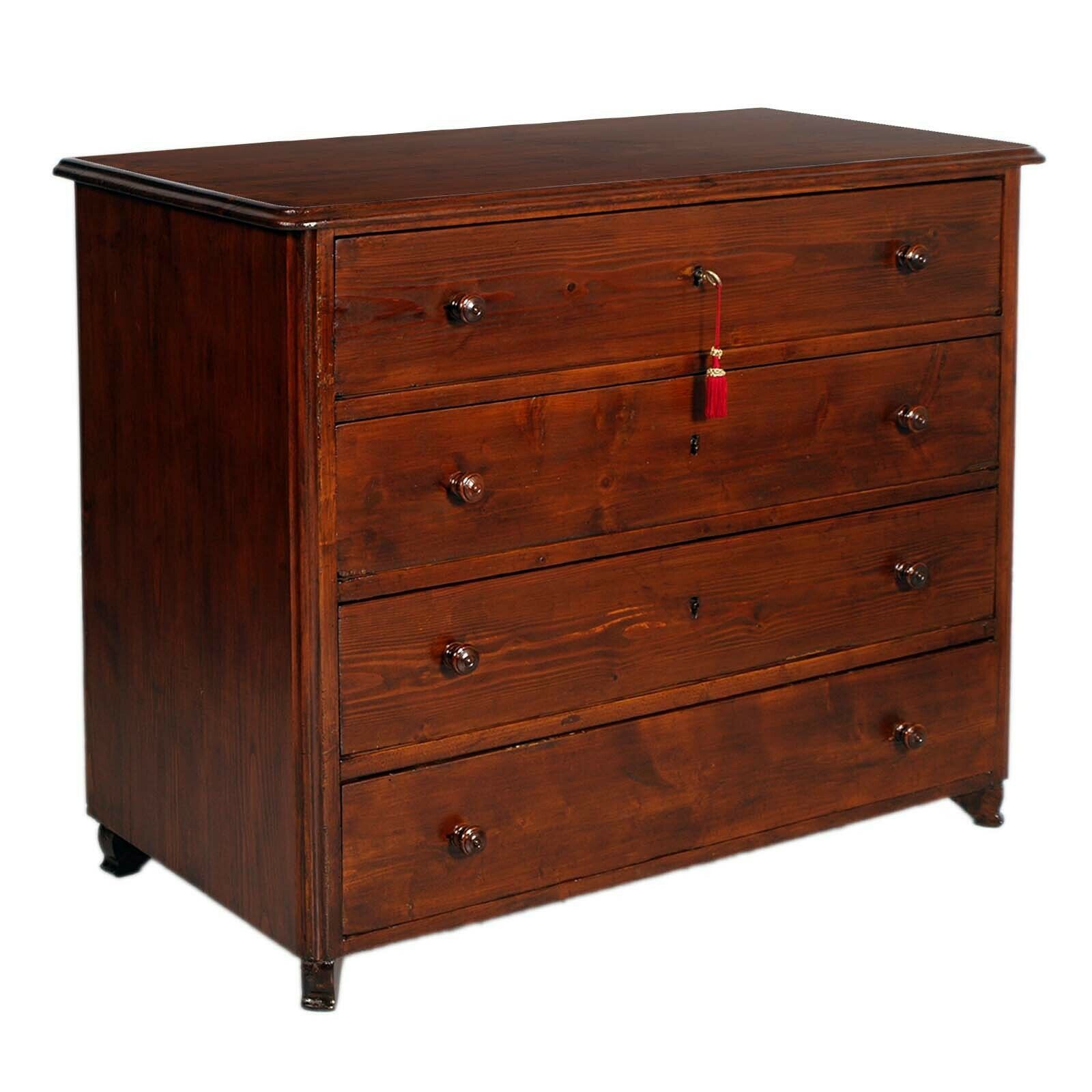 18th Century Original Venetian Country Dresser In Larch, Restored Wax Polished