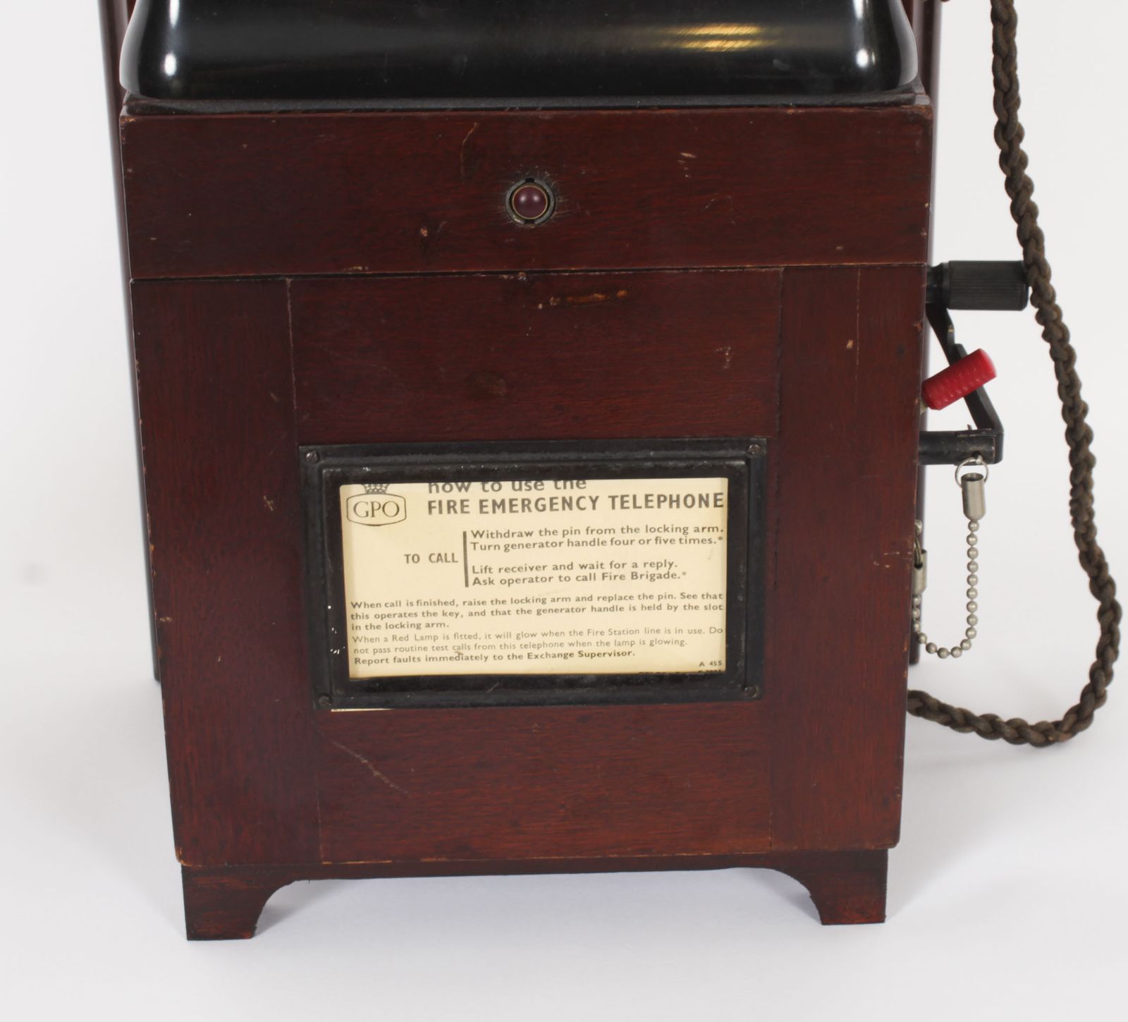Black Bakelite  Rotary Wall Cradle Telephone & Dictograph C1940s Mid Century photo 725.0
