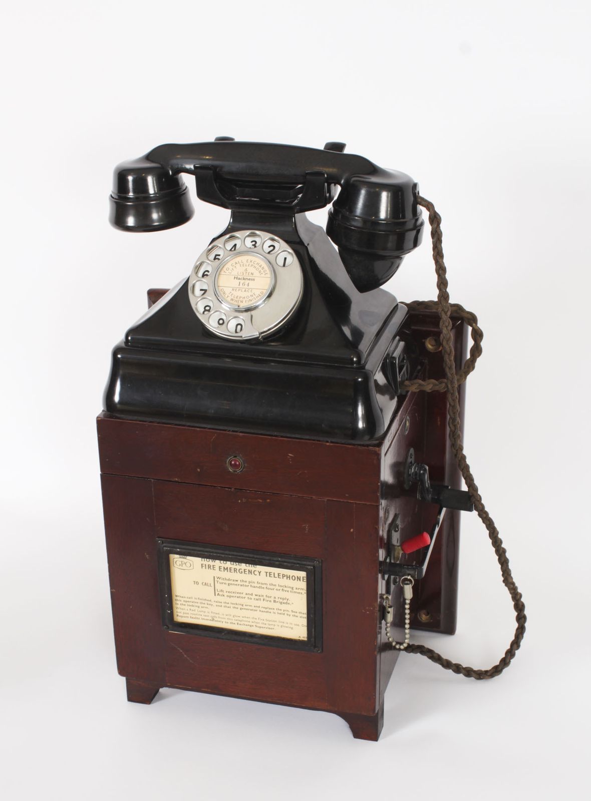 Black Bakelite  Rotary Wall Cradle Telephone & Dictograph C1940s Mid Century photo buy