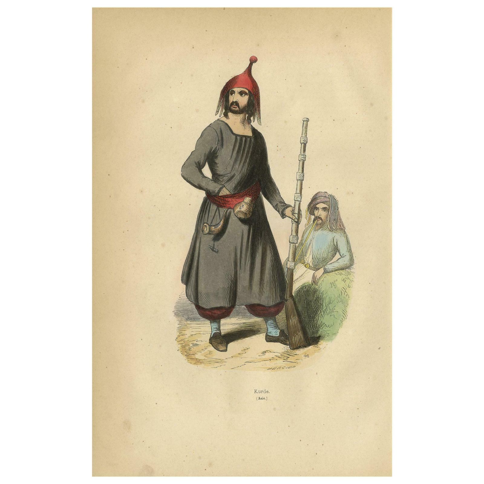 Antique Print Of A Kurd By Wahlen, 1843