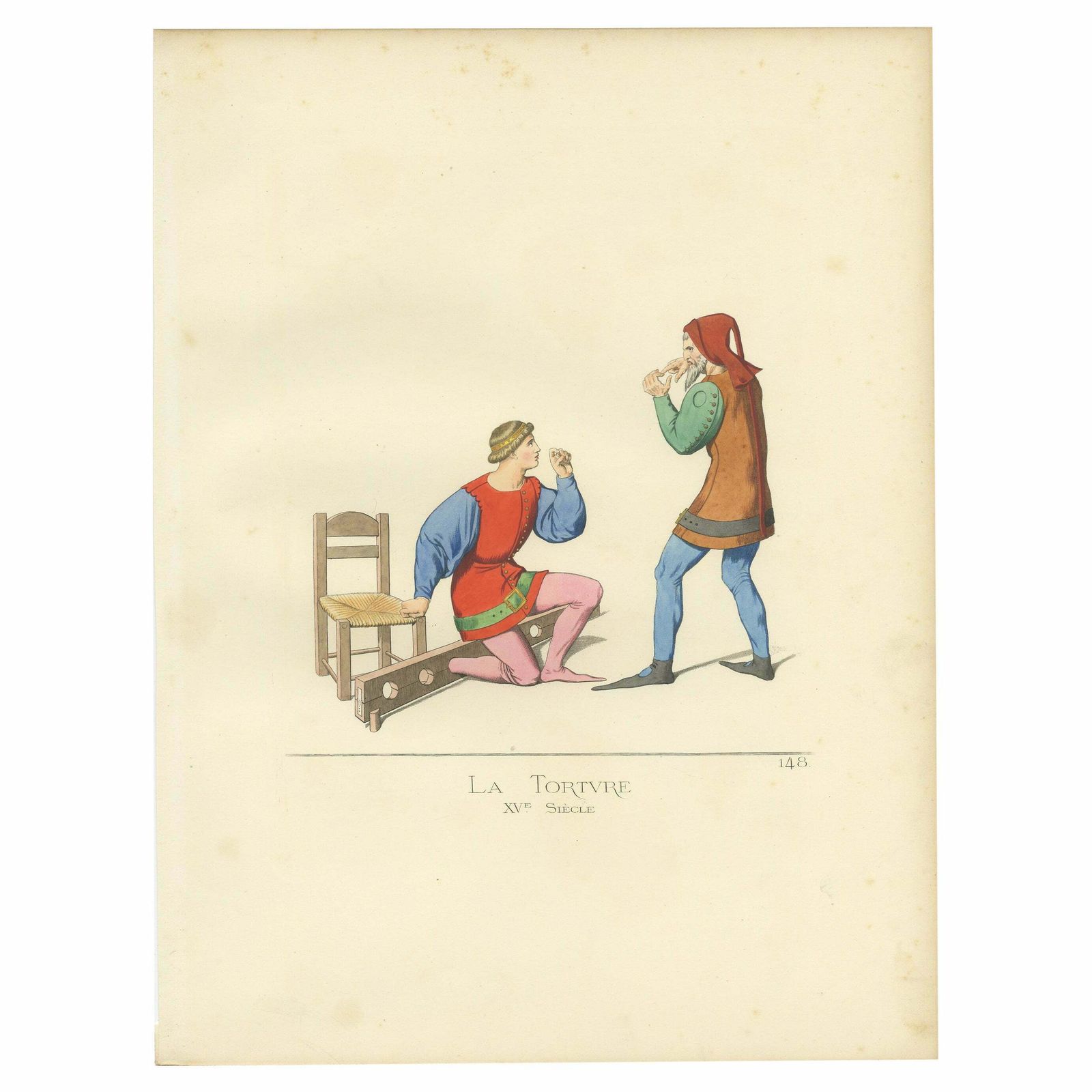 Antique Print Of Torture / Punishment By Bonnard, 1860