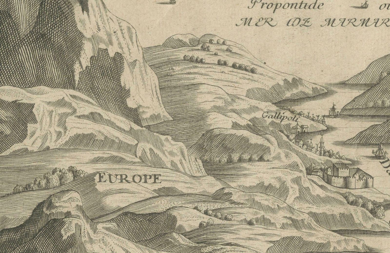 Dardanelles Strait, With A Perspective Of The City Of Constantinople, 1693 photo for sale