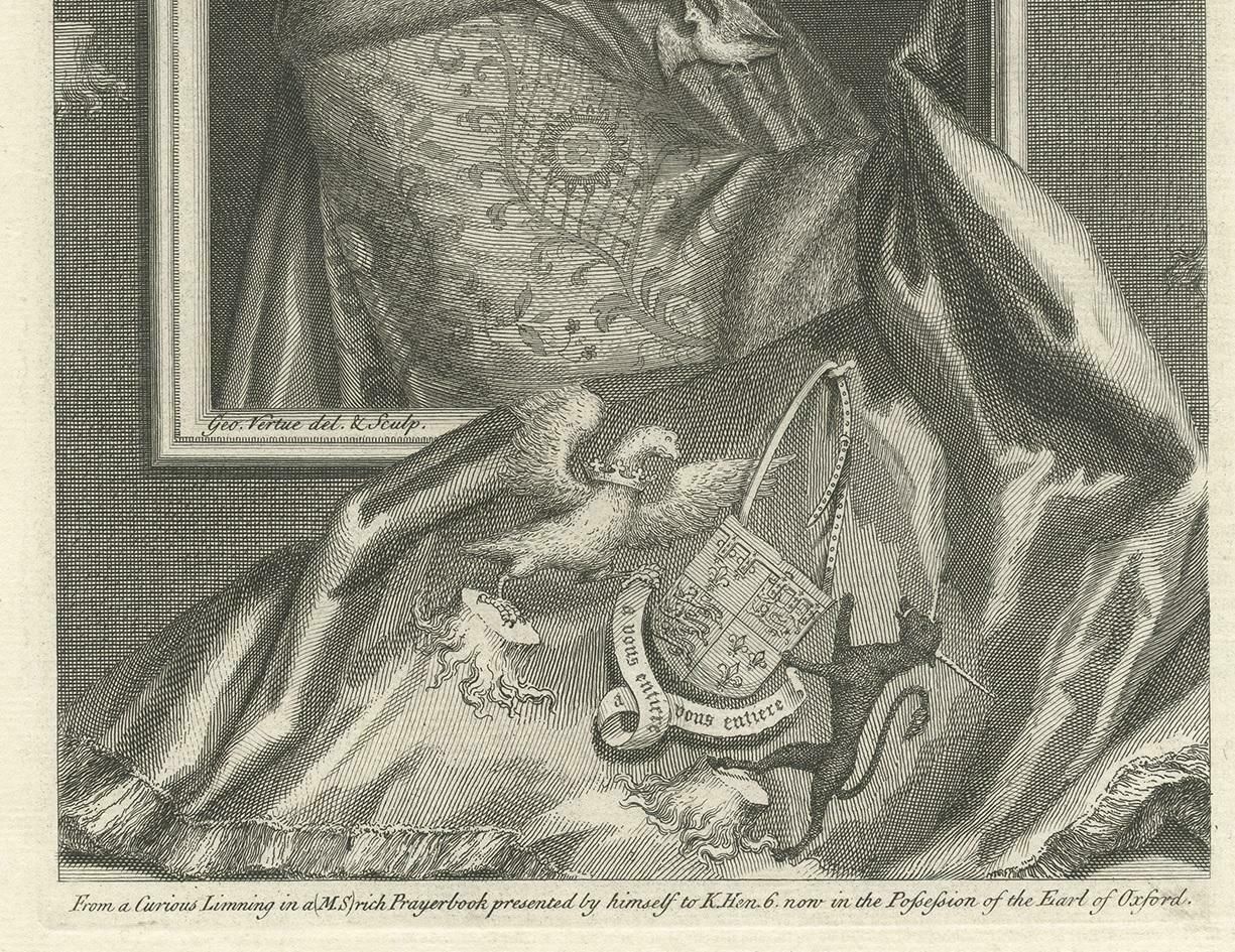 Antique Portrait Of John Duke Of Bedford By Vertue, Circa 1750 photo Art