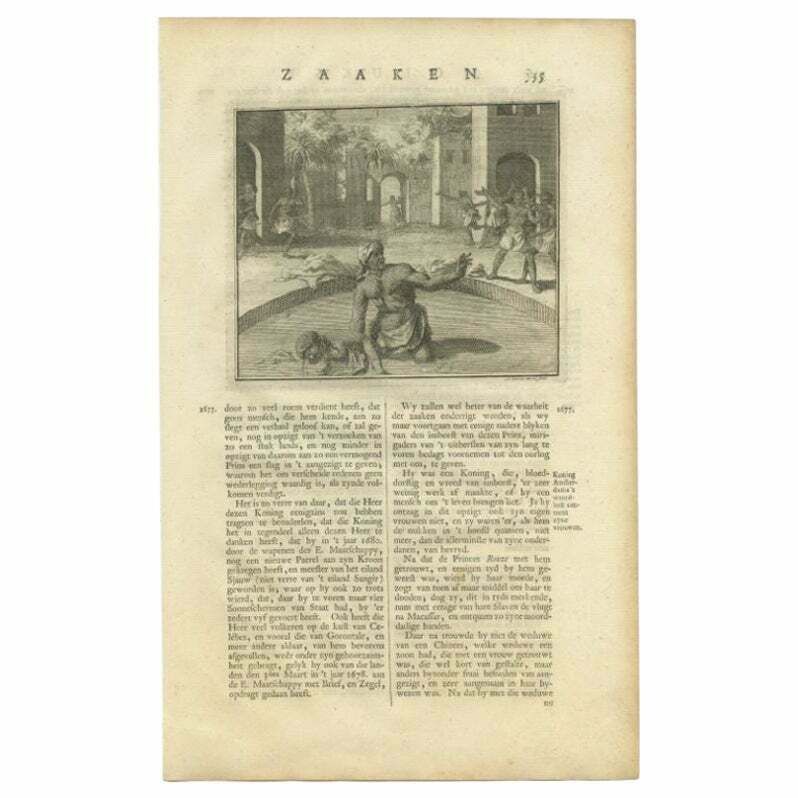 Antique Print Of The King Murdering His Wife By Valentijn, 1726