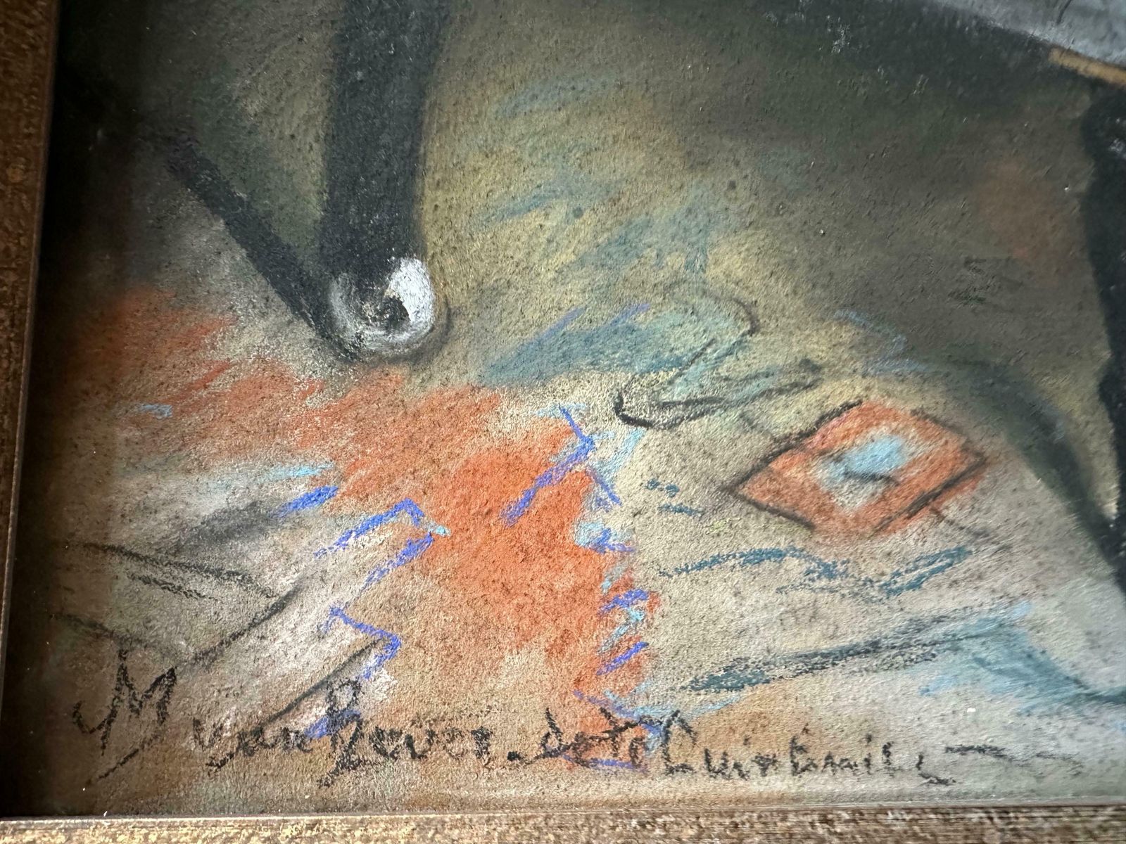 Reflections Of Gisele, A Pastel By M. De Bever De La Quintinie, Paris, C.1900 photo Art