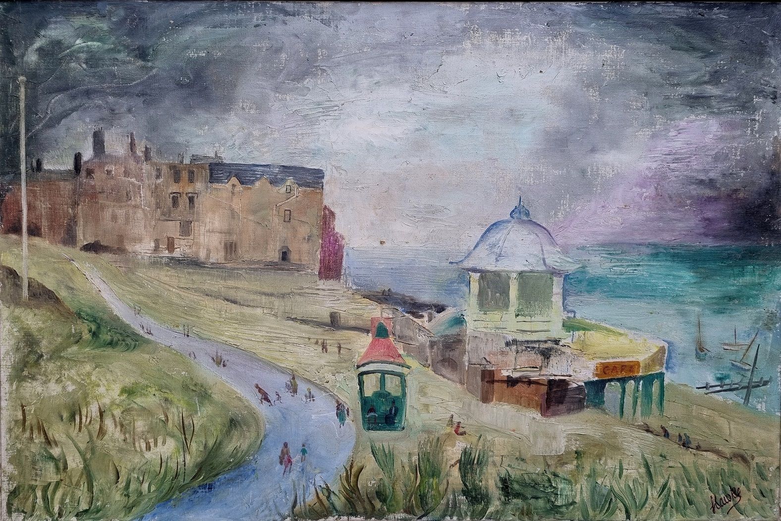 Marjorie Hawke – Rotunda By The Sea (Framed Oil Painting) photo Art