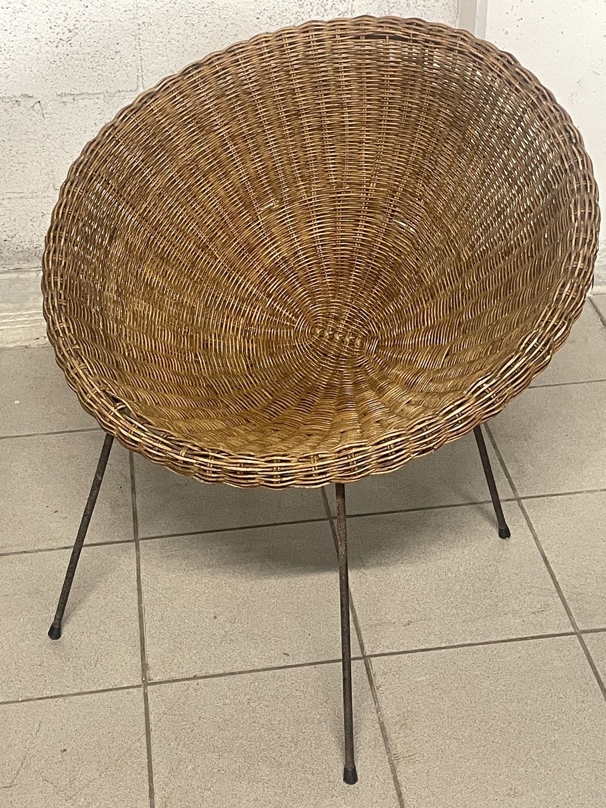 Pair Of Armchairs With Wicker Seat, 1950s photo Furniture