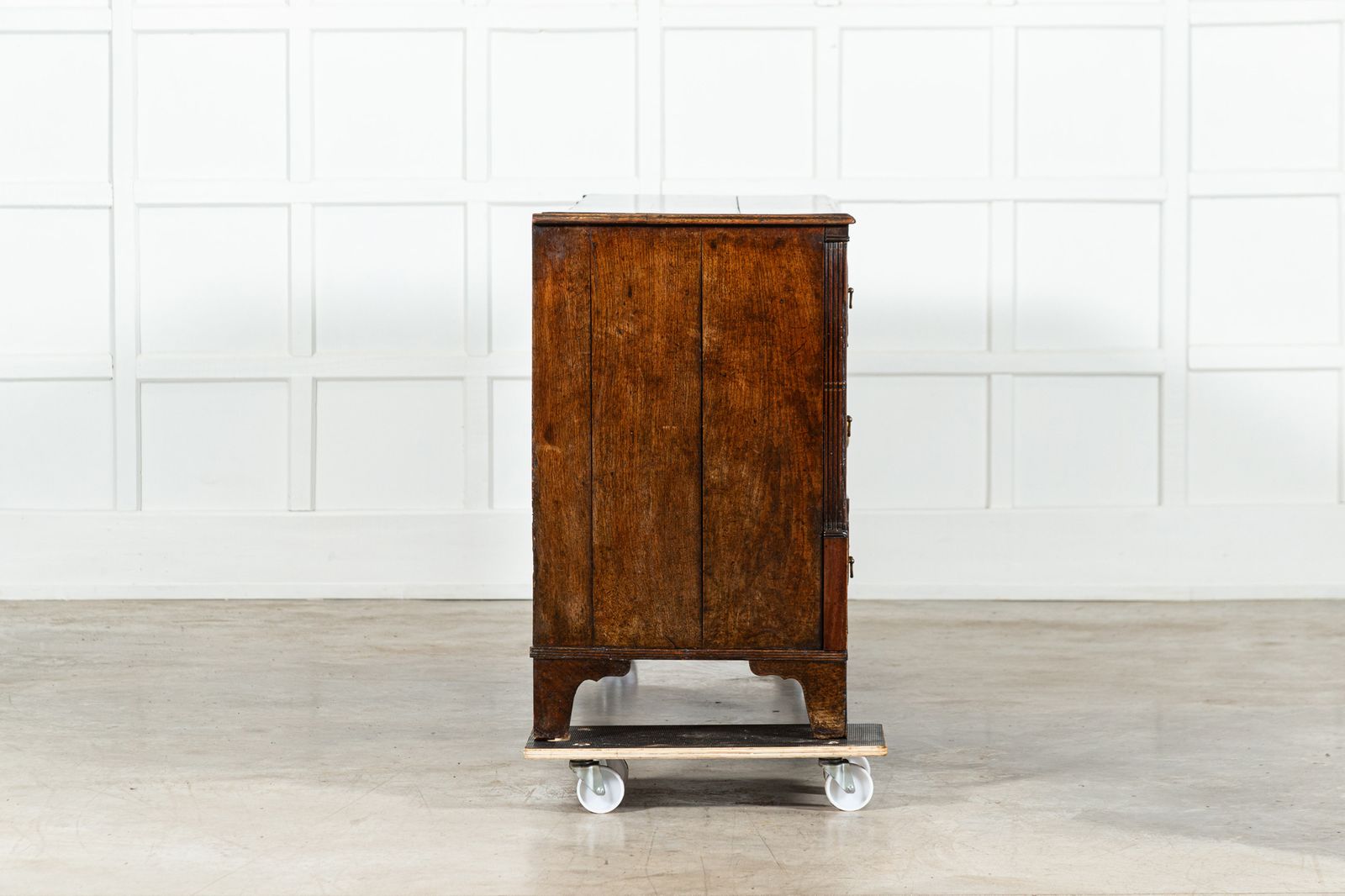 photo furniture Large English George III Oak Inlaid Dresser Base