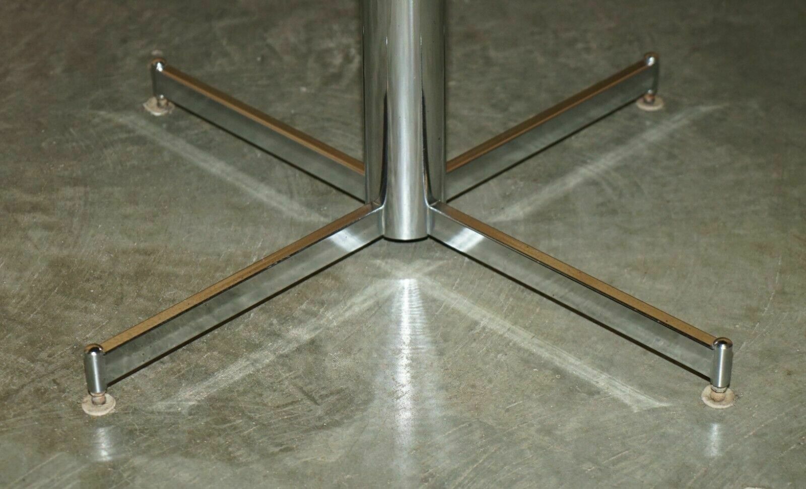 photo for sale Circa 1960's Scandinavian Mid Century Modern Chrome Mosaic Tiled Dining Table