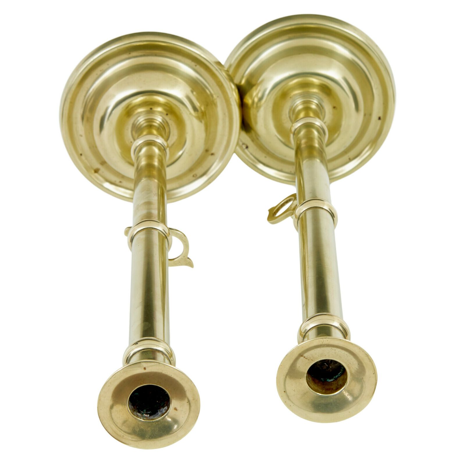 Pair Of Arts And Crafts 19th Century Brass Candlesticks photo furniture