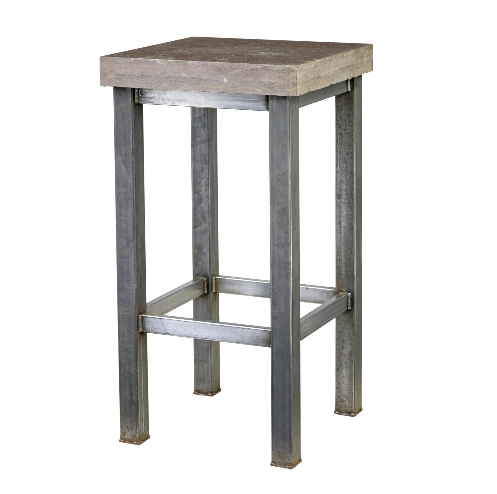 20th Century Tubular Steel Lamp Table With Marble Top