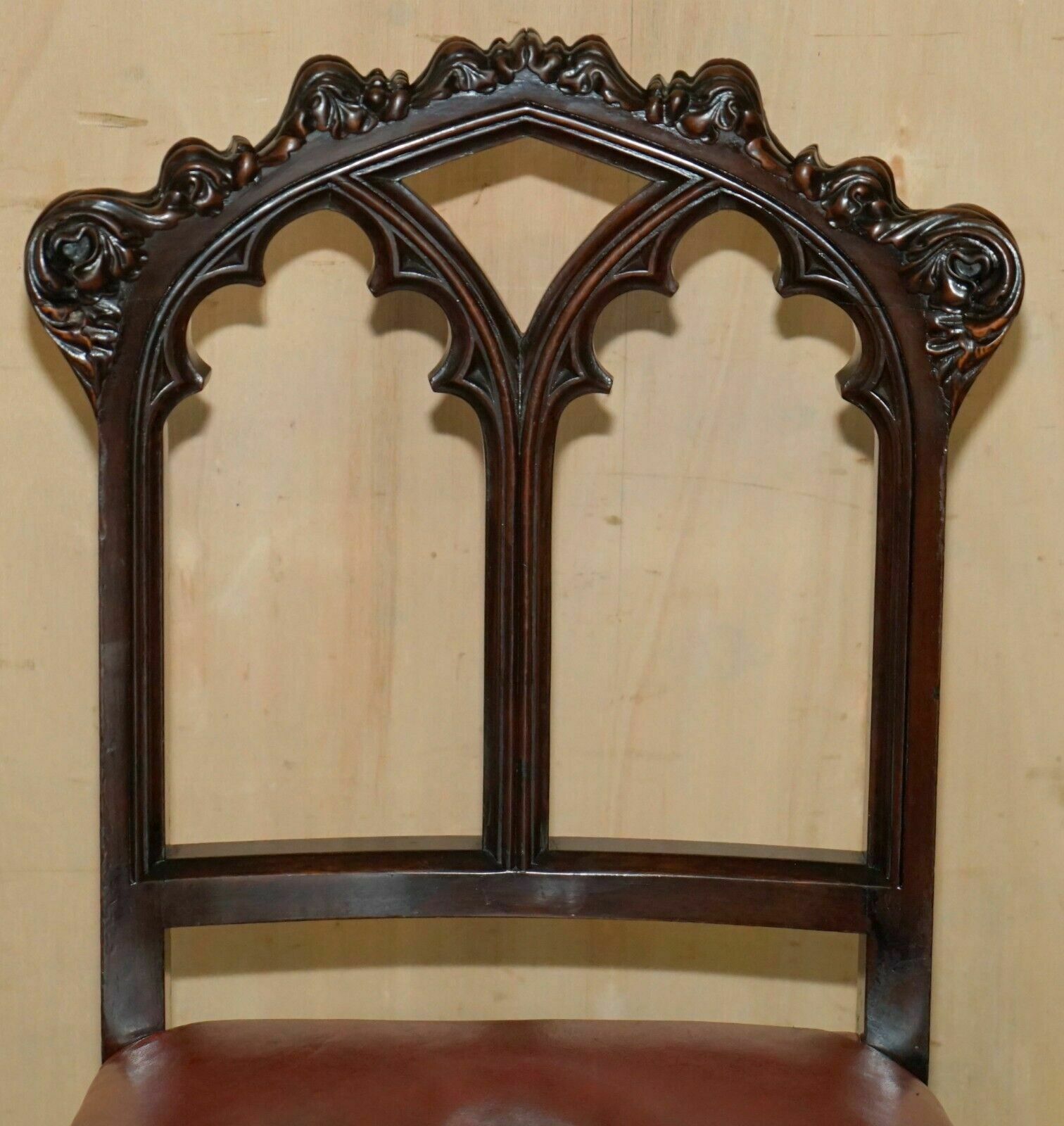Pair Of Antique Gothic A.W.N Pugin Side Chairs Chippendale Cluster Column Legs photo 2950.0