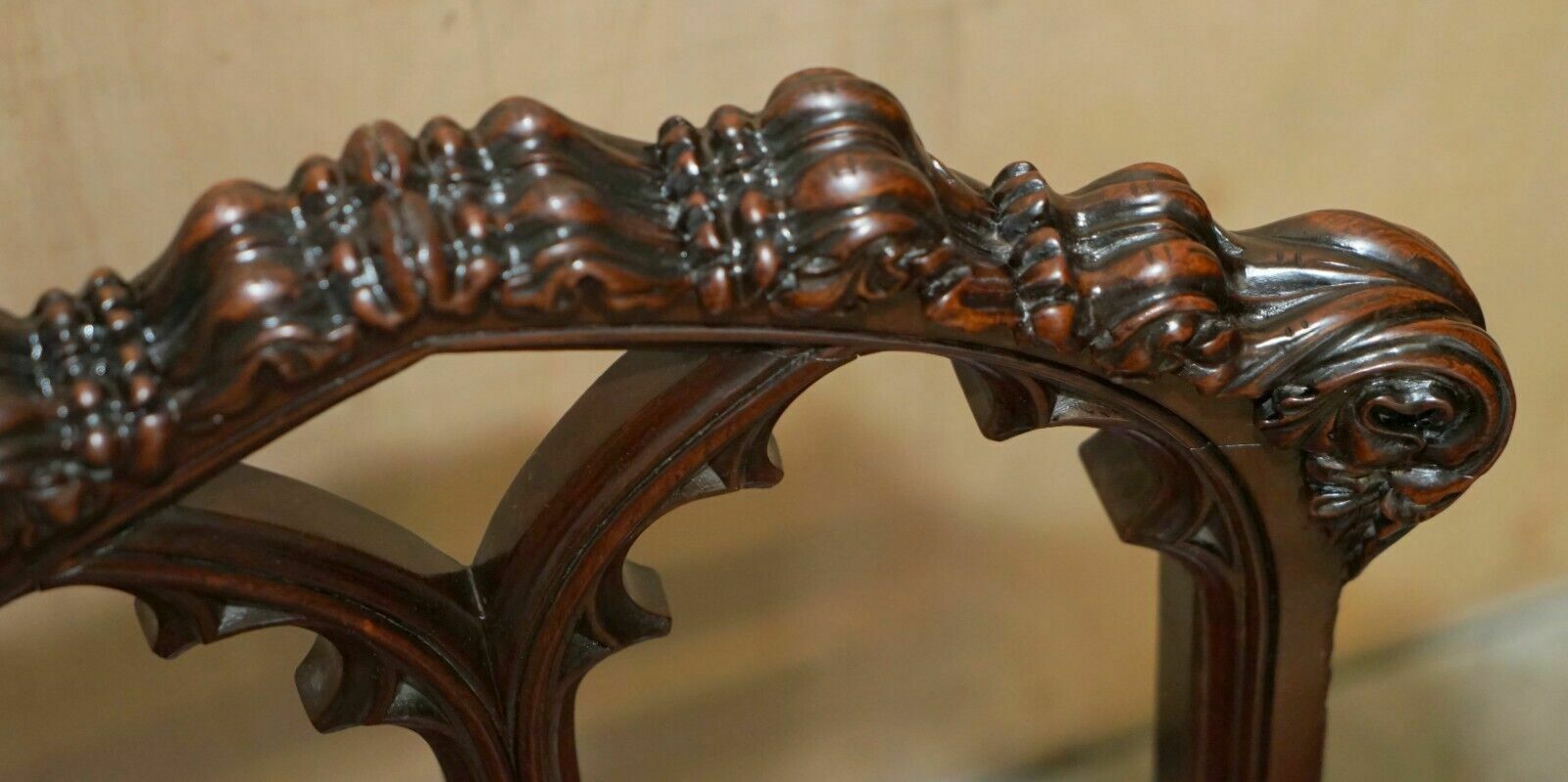 photo furniture Pair Of Antique Gothic A.W.N Pugin Side Chairs Chippendale Cluster Column Legs