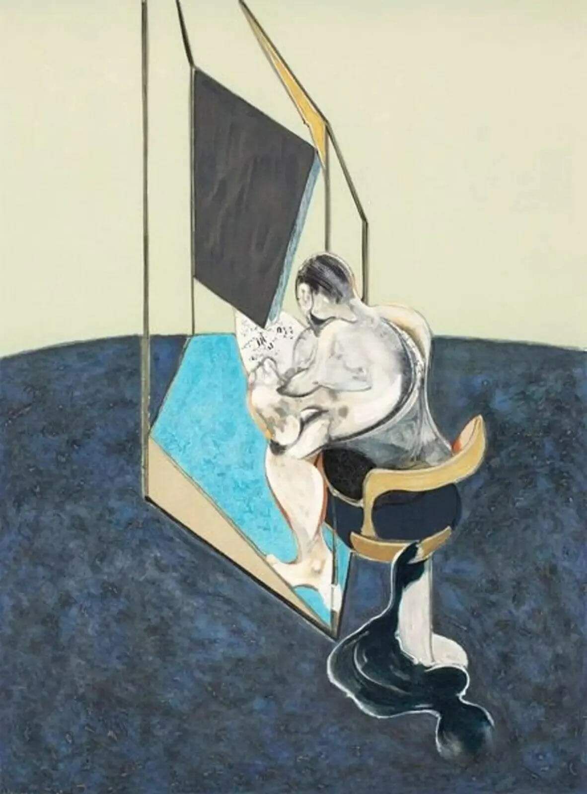Francis Bacon Three Studies Of Male Back (One Work   Central Panel Of The Triptych), 1987