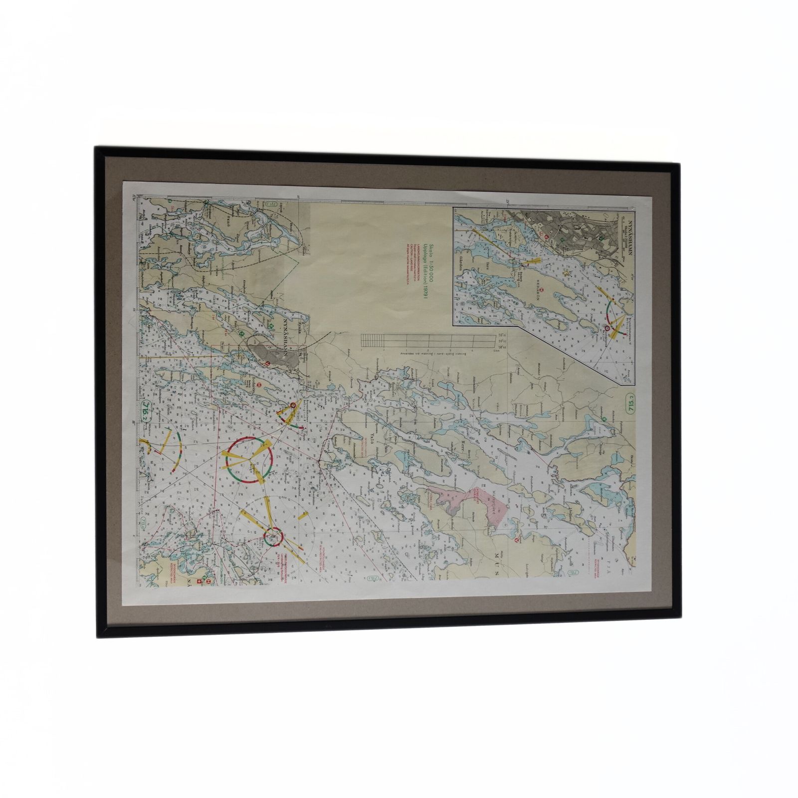 Vintage Original Nautical Chart Of Stockholm Archipelago From Sweden 197 photo 90.0