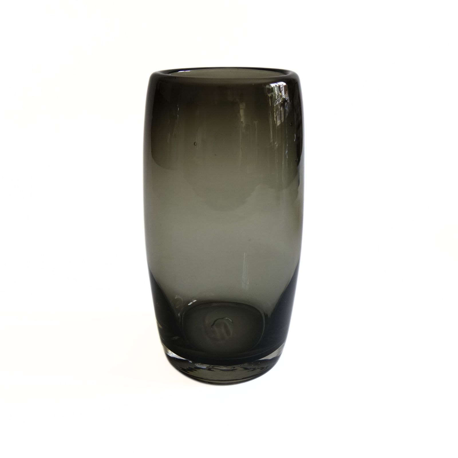 Vintage Handmade Grey/Brown Glass Vase From Sweden Mid Century.