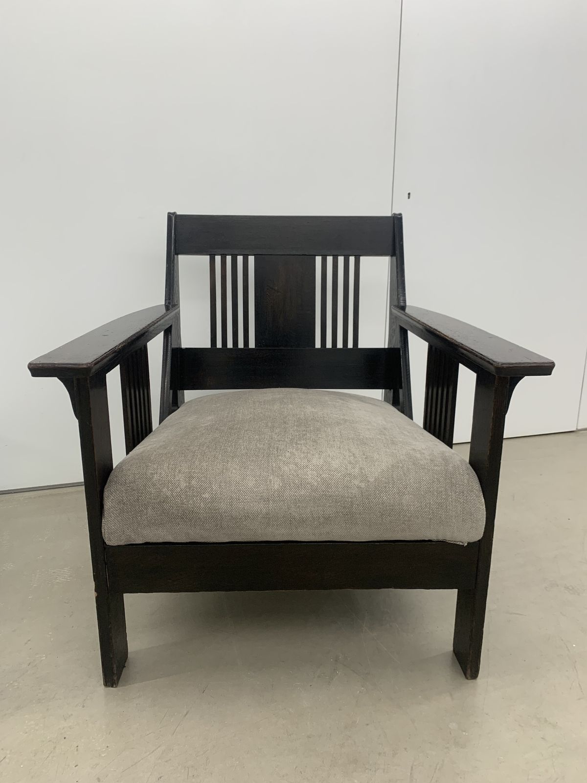 Two Walnut Art Nouveau Armchairs With Velvet Cushions photo furniture